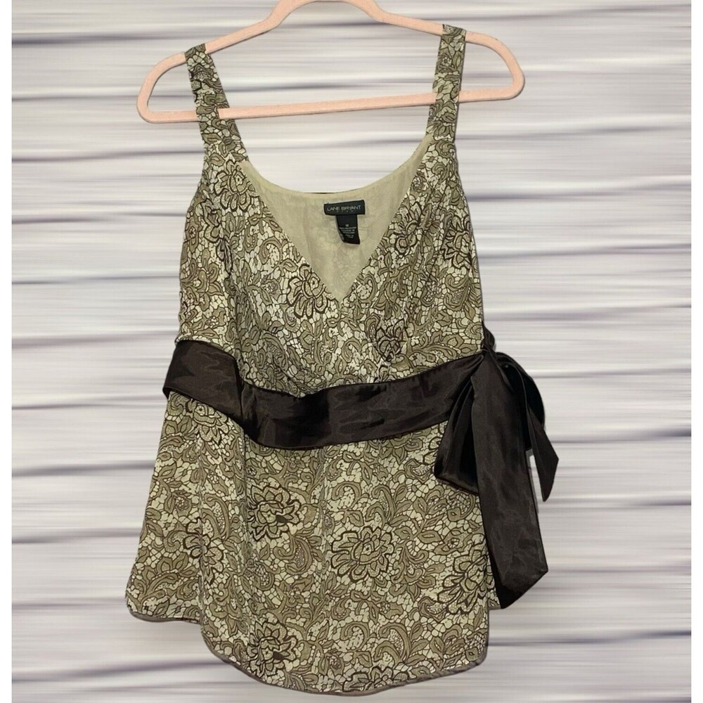 Lane Bryant Big Side Bow Side Zipper Lined Sleeveless Women's Top Blouse Size 18